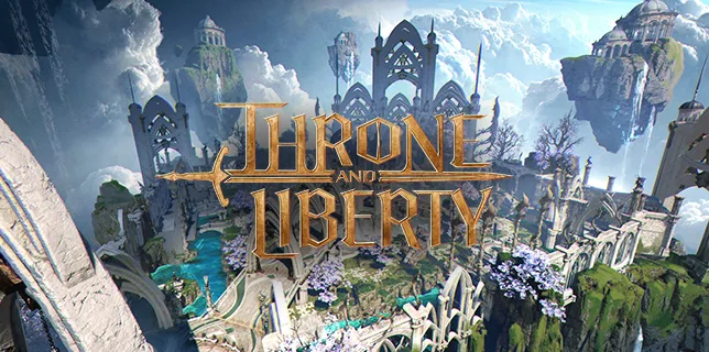 Floating islands above the fantasy world of Solisium in Throne and Liberty
