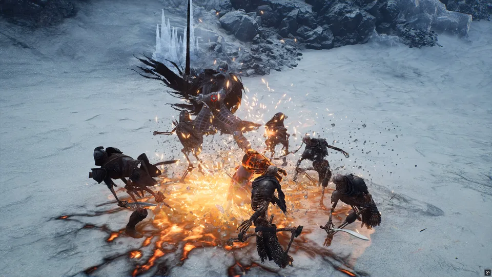 Players combining weapon skills in a Throne and Liberty battle